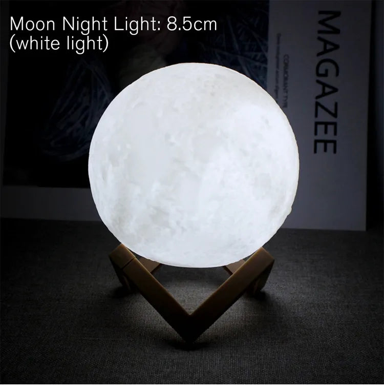 8cm Moon Lamp LED Night Light Battery Powered